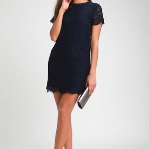 Pink Lily navy lace shift dress